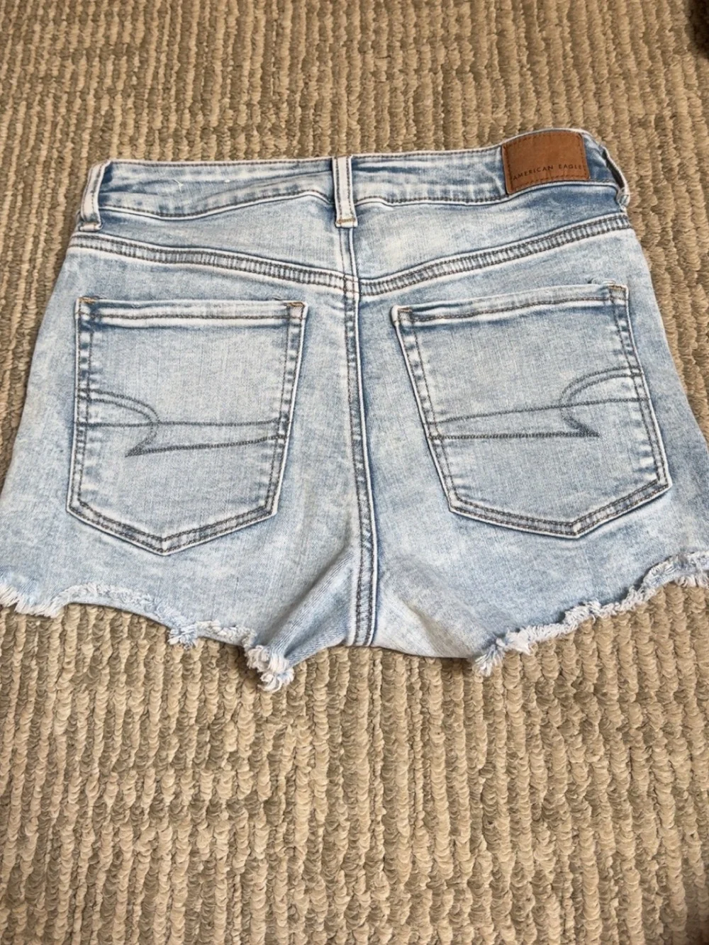 American Eagle Outfitters Light Blue Distressed Denim Shorts
